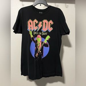 AC/DC band T-shirt. Black with neon colors. Size L. Pre owned